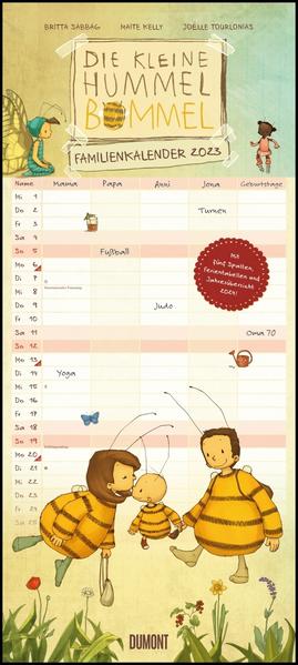 Image of Die kleine Hummel Bommel Familienkalender 2023 - Familienplaner mit 5 Spalten - Format 22 x 495 cm - Von Britta Sabbag & Maite Kelly - Illustriert von Joëlle Tourlonias