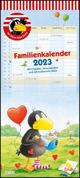 Image of Der kleine Rabe Socke Familienkalender 2023 - Wandkalender - Familienplaner mit 5 Spalten - Format 22 x 495 cm