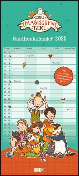 Image of Schule der magischen Tiere Familienkalender 2023 - Wandkalender - Familienplaner mit 5 Spalten - Format 22 x 495 cm