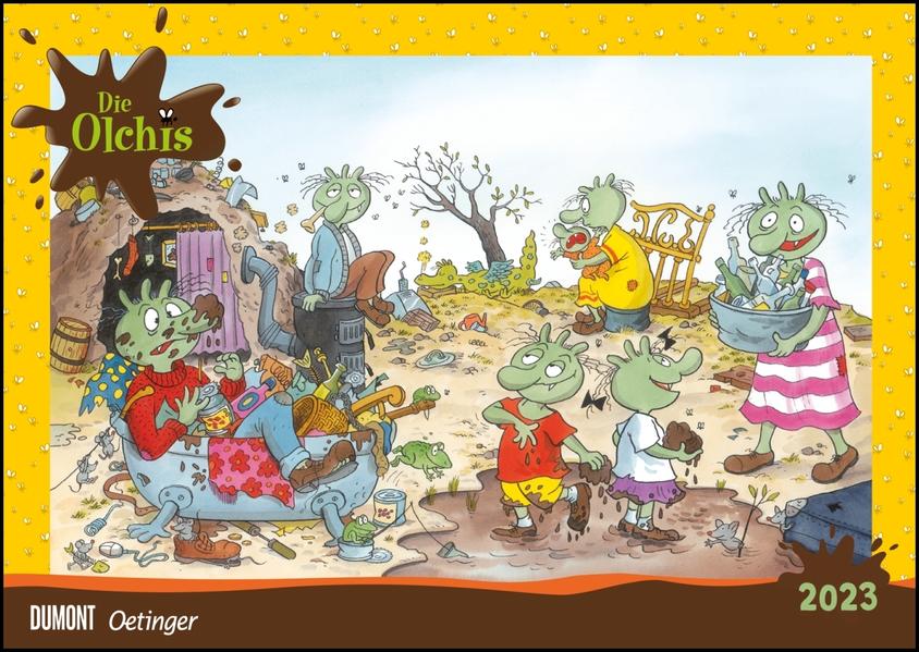 Image of Die Olchis 2023 - Erfunden und illustriert von Erhard Dietl - Wandkalender für Kinder - Format 42 x 297 cm
