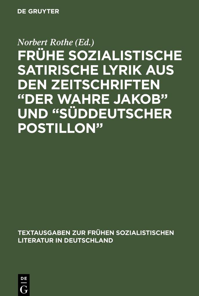 Frühe sozialistische satirische Lyrik aus den Zeitschriften ‘Der wahre Jakob‘ und ‘Süddeutscher Postillon‘