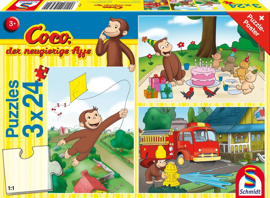 Coco der neugierige Affe Spaß mit Coco 3x24 Teile