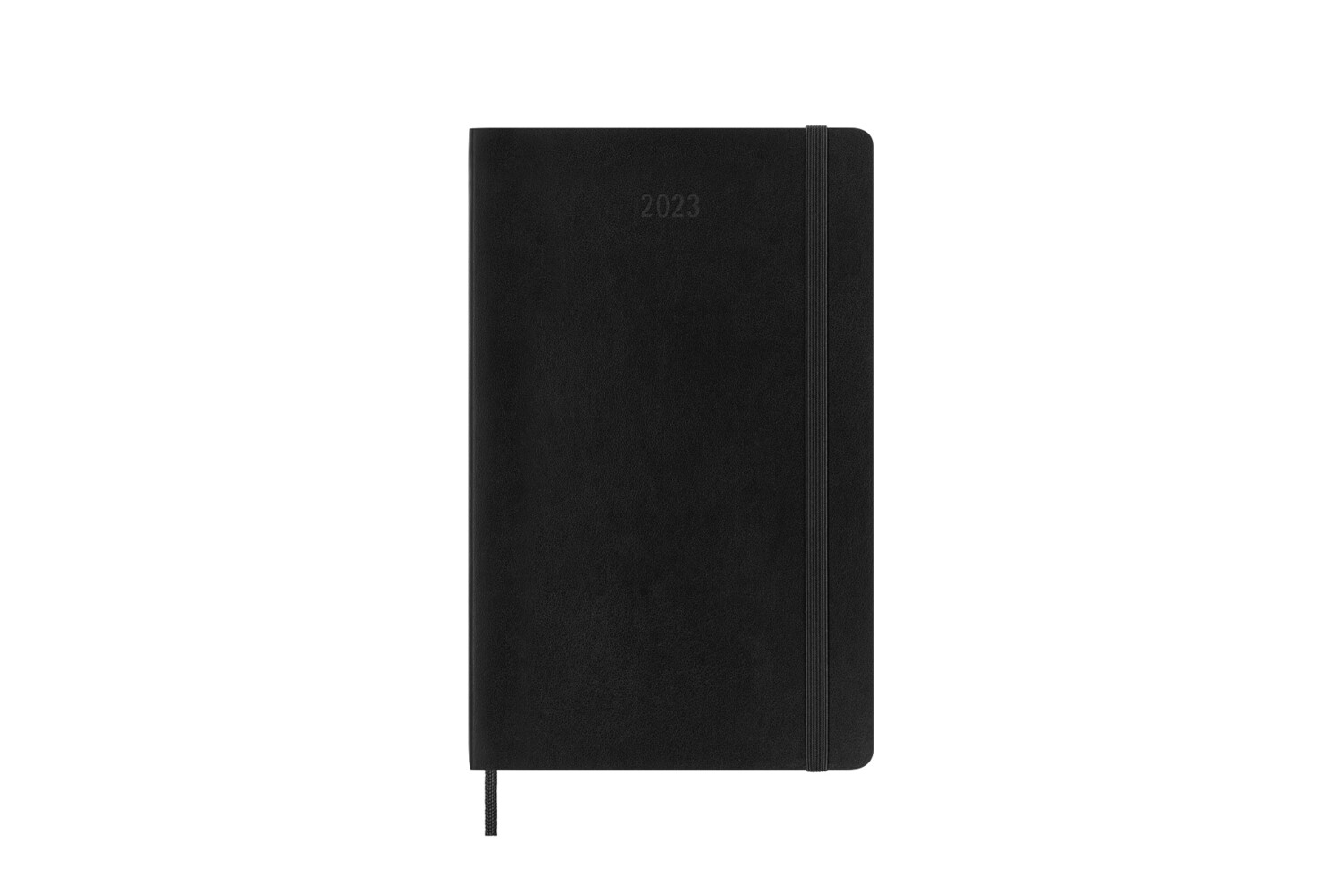 Image of Moleskine 12 Monate Wochen Notizkalender 2023 Large/A5 1 Wo = 1 Seite rechts linierte Seite Kt Schwarz