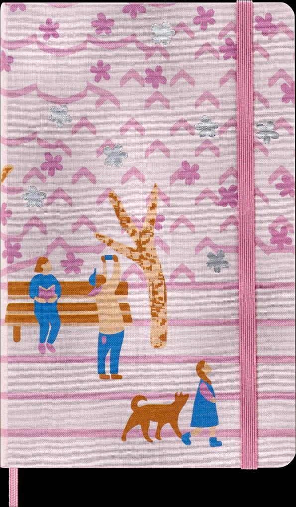Moleskine Limited Edition Notebook Sakura Large Plain Bench Canvas Hard Cover (5 x 8.25)