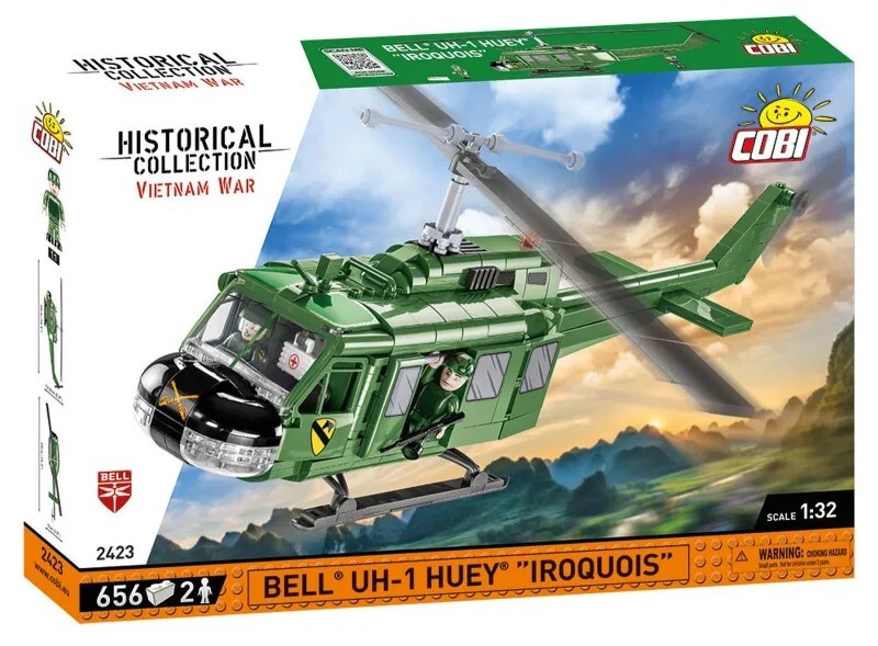 COBI 2423 - Historical Collection Vietnam War Bell UH-1 Huey IROQUOIS Hubschrauber 656 Klemmbausteine