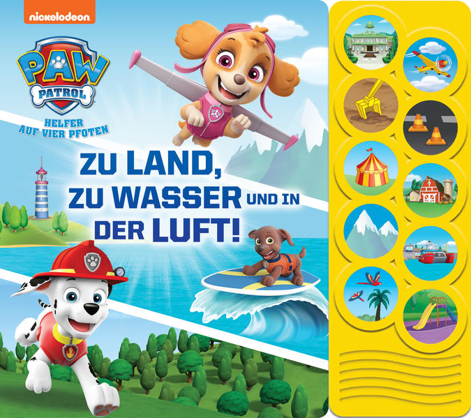 Image of PAW Patrol - Zu Land zu Wasser und in der Luft! - Interaktives Pappbilderbuch mit 10 lustigen Geräuschen für Kinder ab 18 Monaten