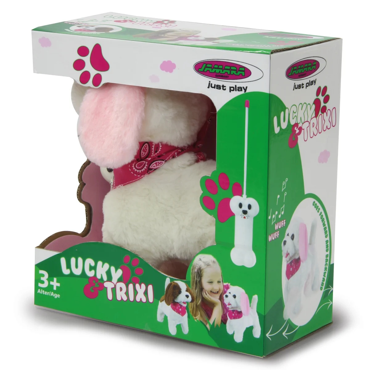 Jamara - RC Plüschhund Trixi 27 MHz Weiss/Rosa
