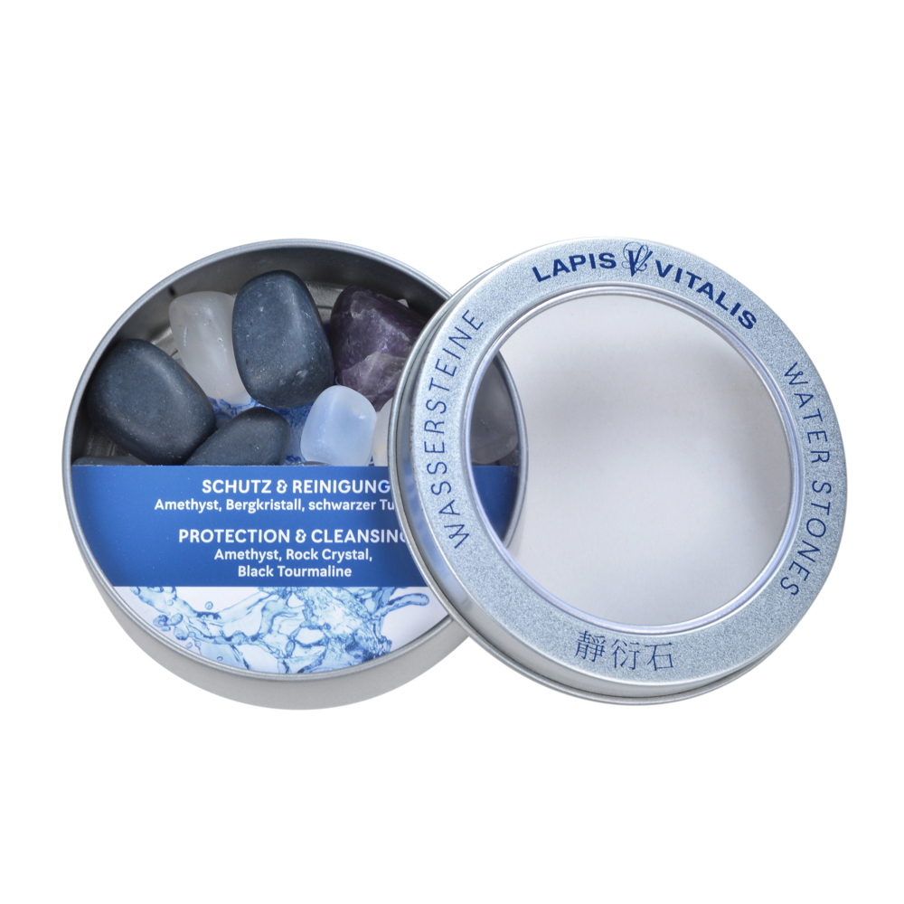 Wassersteine Mischung 'Schutz & Reinigung' in Metall-Geschenkdose