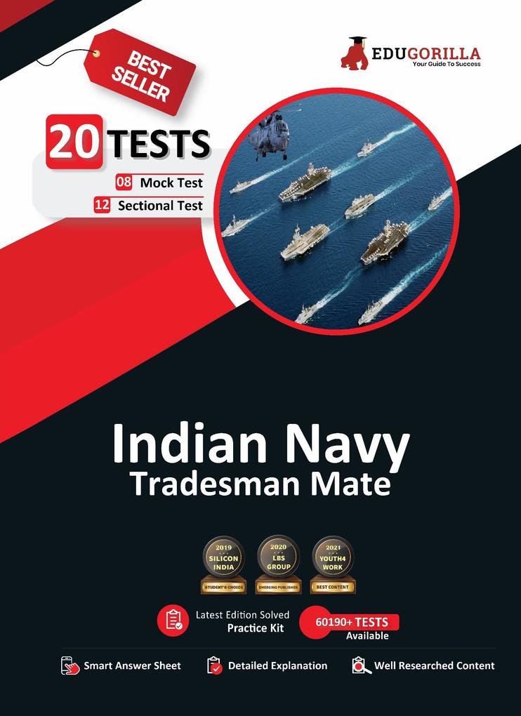 Indian Navy Tradesman Mate (TMM) Exam 2021 | 10 Full-length Mock Tests (Solved) | Latest Pattern Kit for Bhartiya Nausena Group C Recruitment Exam | Vol. 1 | in English