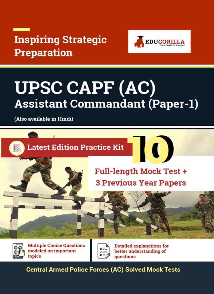 UPSC CAPF Assistant Commandant (AC) (Paper-1) Exam | 1600+ Solved Questions By EduGorilla Prep Experts