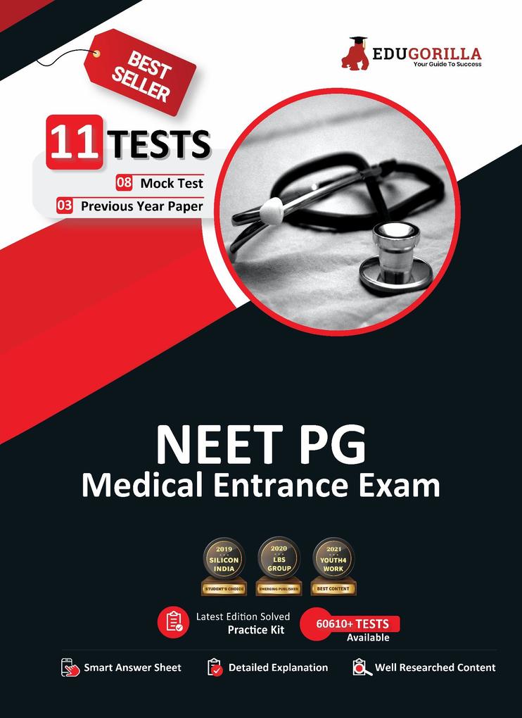 NEET PG (Postgraduate) Entrance Exam 2022 | 8 Full-length Mock tests + 1 Previous Year Paper (2700+ Solved Questions)