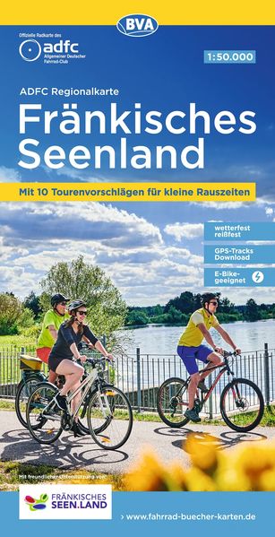 ADFC-Regionalkarte Fränkisches Seenland 1:50.000 mit Tagestourenvorschlägen reiß- und wetterfest E-Bike-geeignet GPS-Tracks Download