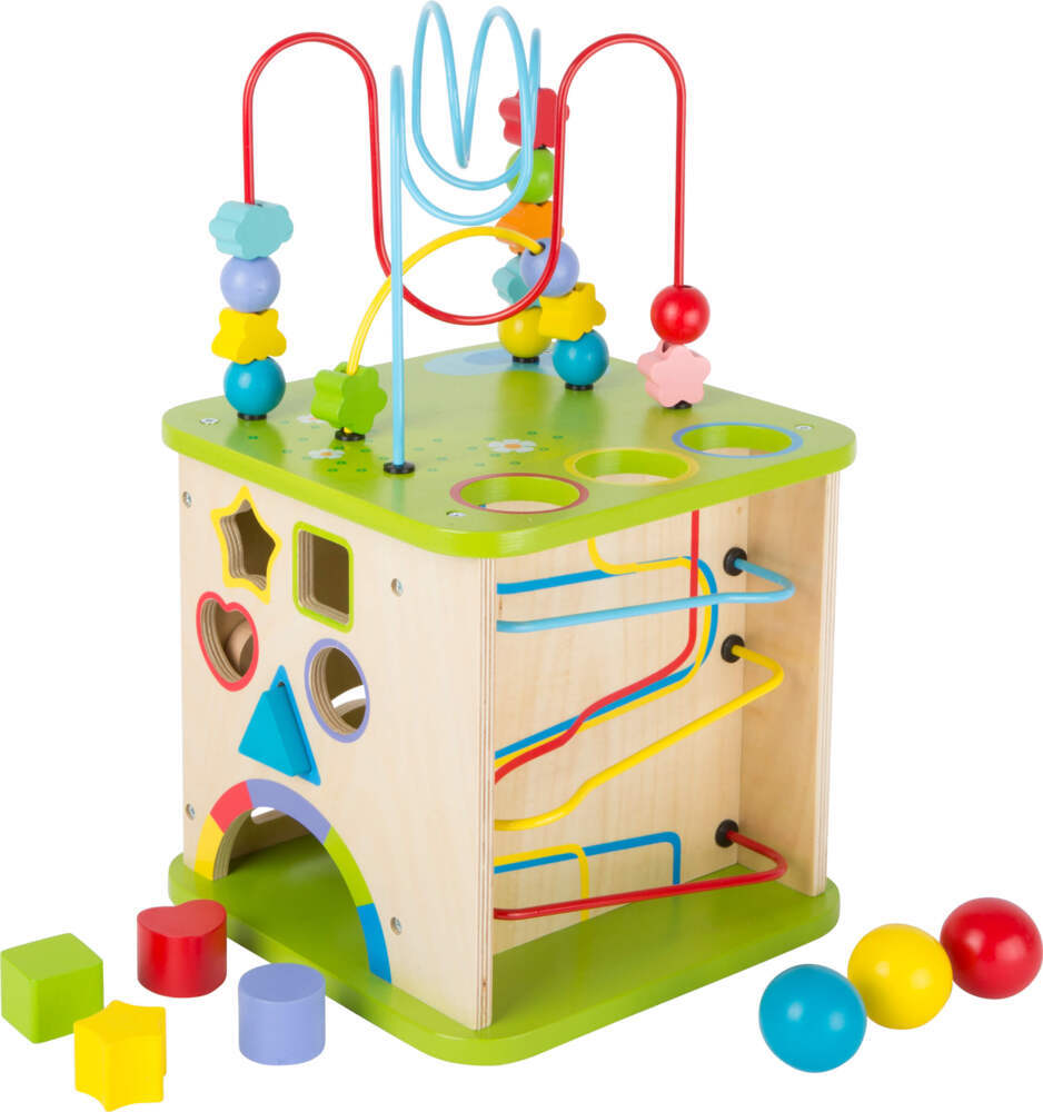 Image of Small Foot - Wooden Activity Cube with Ball Track.