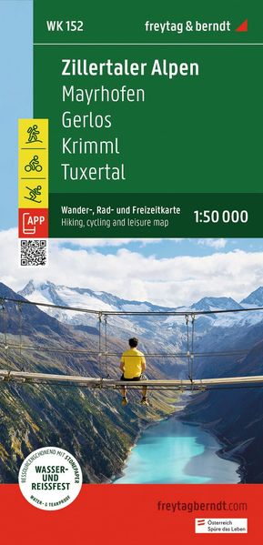 freytag & berndt Wanderkarte WK 152 Zillertaler Alpen Mayrhofen - Gerlos - Krimml - Tuxertal 1:50.000