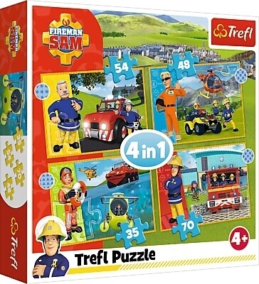 Feuerwehrmann zur Rettung 4 in 1 Puzzle (Kinderpuzzle)