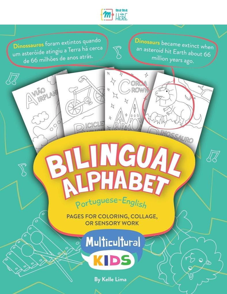 Bilingual Alphabet: Pages for Coloring Collage or Sensory Work
