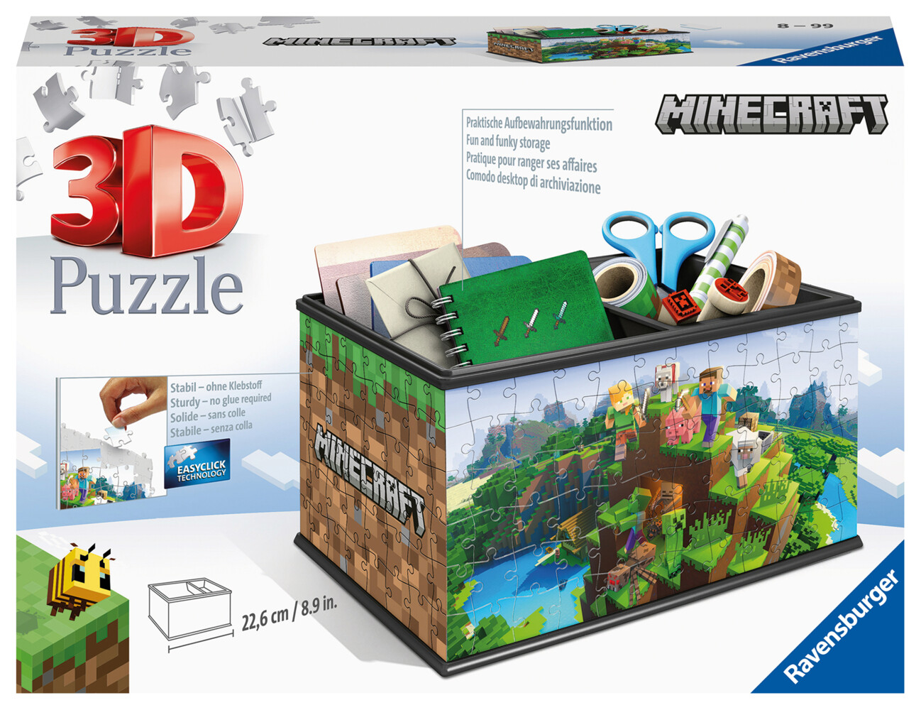 Image of 3D Puzzle 11286 - Aufbewahrungsbox Minecraft - 216 Teile - Praktischer Organizer Minecraft Fans Kinder