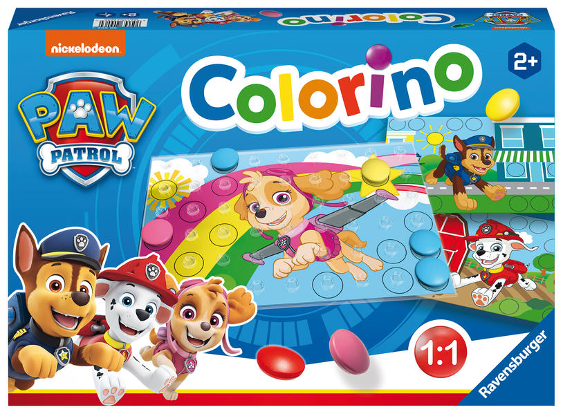 Ravensburger Kinderspiele - 20906 - Paw Patrol Colorino Kinderspiel zum Farbenlernen Mosaik Steckspiel ab 2 Jahre
