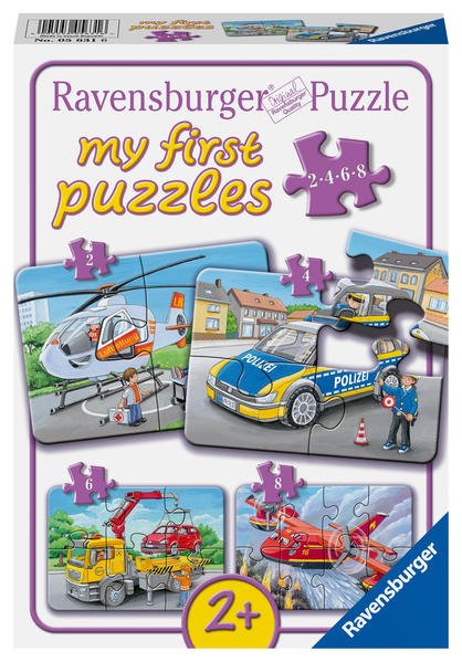 Ravensburger Kinderpuzzle - Meine Einsatzfahrzeuge - 2468 Teile my first Puzzle für Kinder ab 2 Jahren