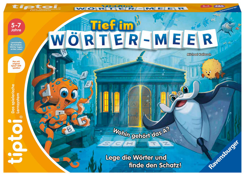 Image of Ravensburger tiptoi 00103 Tief im Wörter-Meer Spiel für Kinder von 5-7 Jahren für 1-4 Spieler