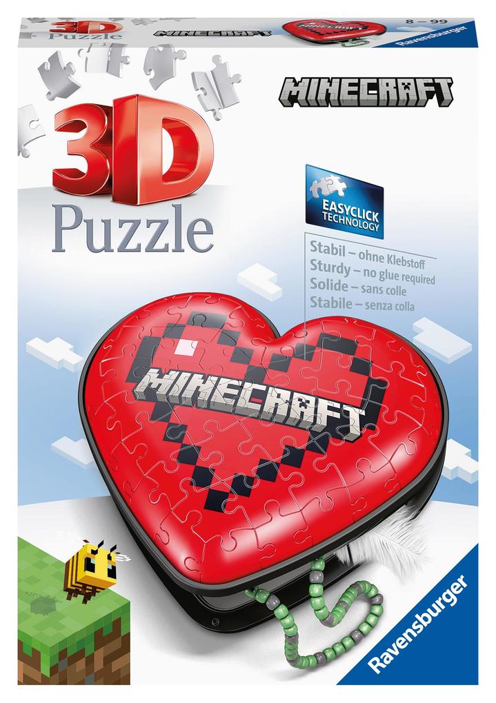 Image of 3D Puzzle 11285 - Herzschatulle Minecraft - 54 Teile - Aufbewahrungsbox