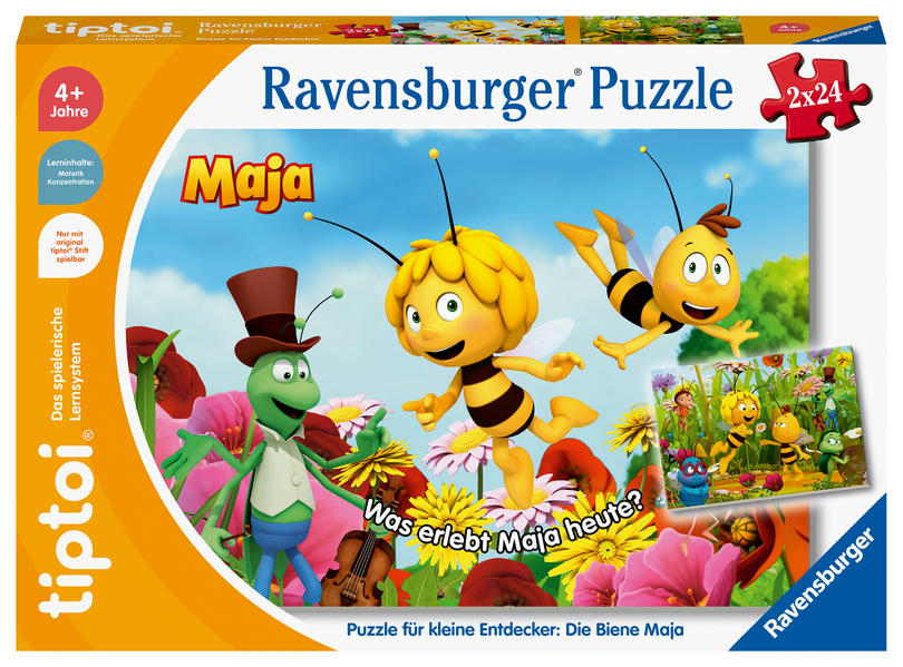 Image of Ravensburger 00141 - tiptoi® Puzzle für kleine Entdecker: Die Biene Maja, 2x24 Teile