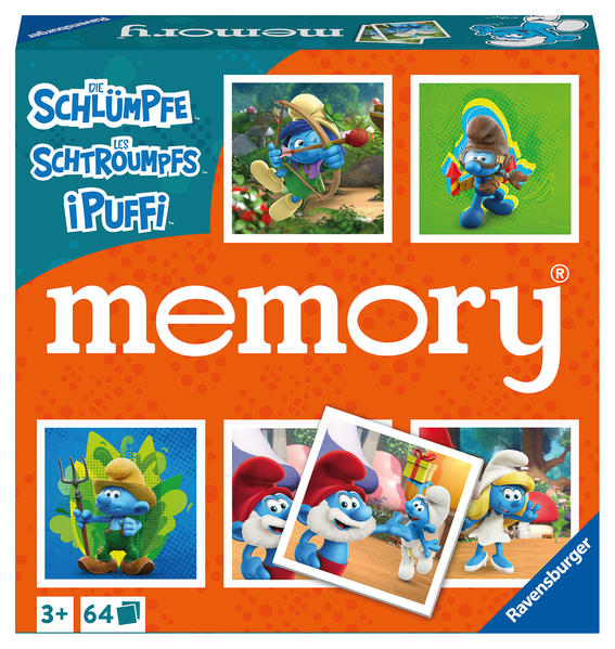 Image of Ravensburger memory® Schlümpfe - 20926 - der Spieleklassiker mit tollen Bildern der lustigen blauen Schlümpfe Merkspiel für 2 - 8 Spieler ab 3 Jahren