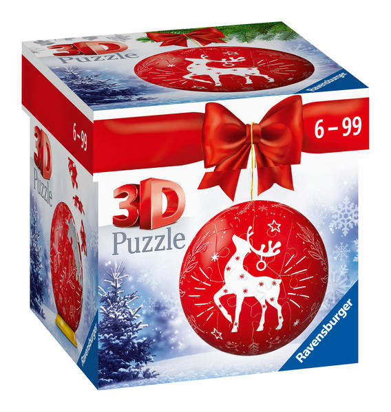 Image of 3D Puzzle-Ball Weihnachtskugel Rentier 11495 – 54 Teile – Weihnachtsfans Kinder