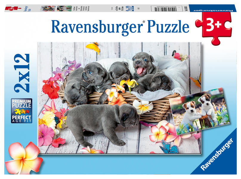Ravensburger Kinderpuzzle - Kleine Fellknäuel - 2x12 Teile Puzzle für Kinder ab 3 Jahren