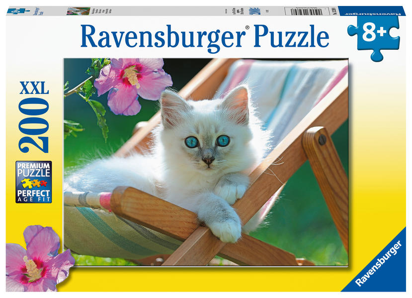 Image of Kinderpuzzle - Weißes Kätzchen - 200 Teile Puzzle