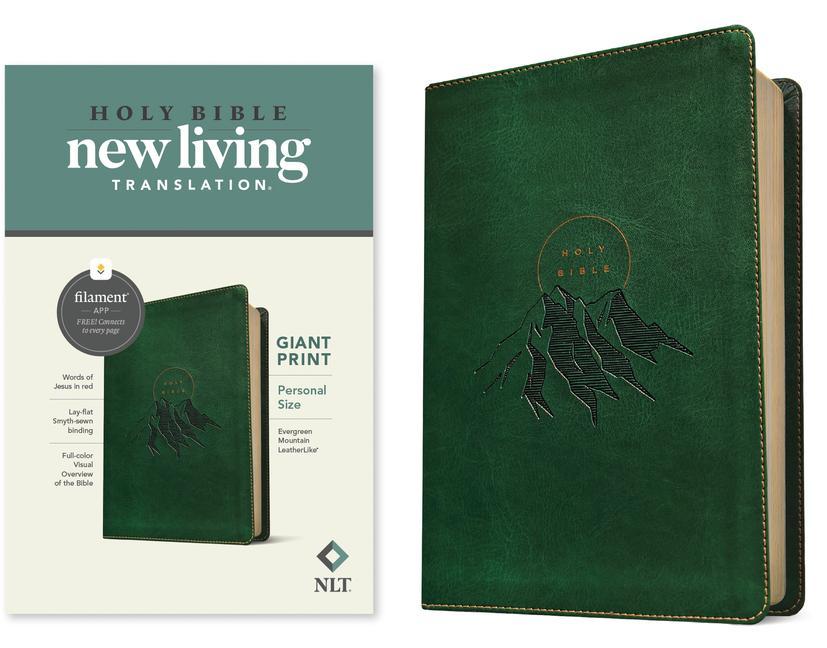 NLT Personal Size Giant Print Bible Filament-Enabled Edition (Leatherlike Evergreen Mountain Red Letter)