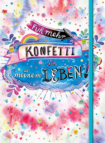 Image of Für mehr Konfetti in meinem Leben! (Notizbuch No. 1 Emma Flint). DIN A5 punktkariert mit farbiger Einstecktasche Lesebändchen und Verschlussgummi