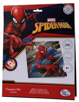 Craft Buddy CCK-MCU905 - Crystal Art Card Kit Marvel Spiderman 18x18 cm Diamond Painting Kunst-Grußkarte