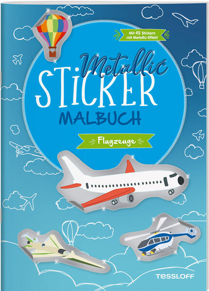 Image of Metallic-Sticker Malbuch. Flugzeuge