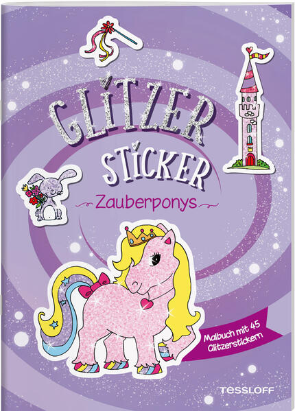 Image of Glitzer-Sticker Malbuch. Zauberponys