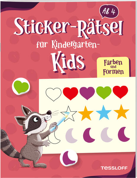 Image of Sticker-Rätsel für Kindergarten-Kids. Farben und Formen
