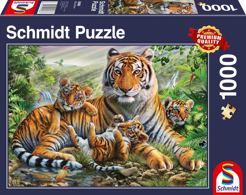 Image of Schmidt 58986 - Tiger und Welpen, Puzzle, 1000 Teile