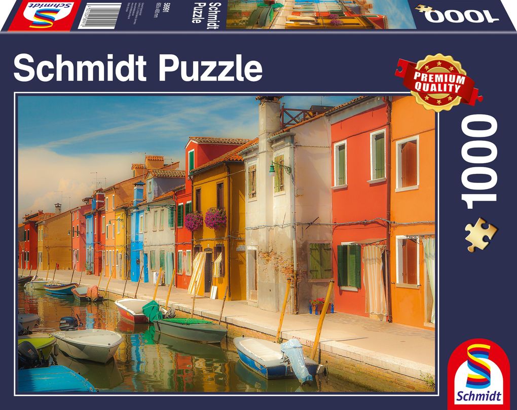 Image of Schmidt 58991 - Bunte Häuser der Insel Burano, Venedig, Puzzle, 1000 Teile