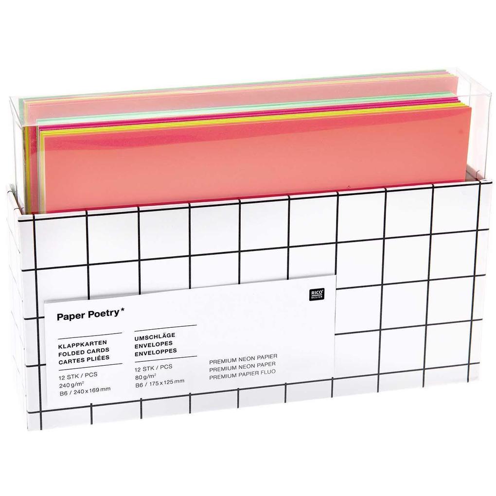 Kartenset B6 Neon Mix FSC MIX