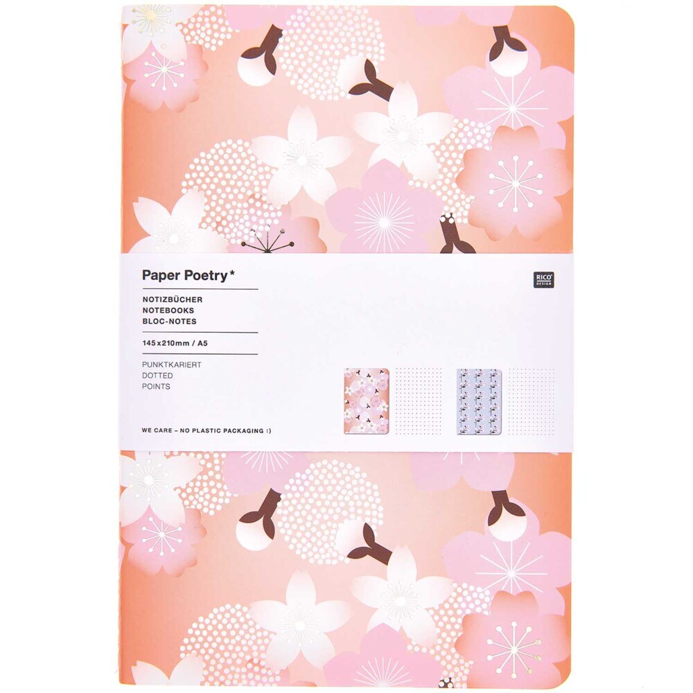 Notizbücher Sakura Sakura DIN A5 orange/blau FSC MIX