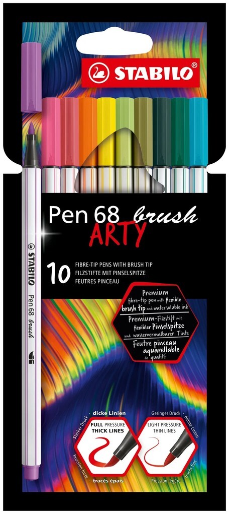 STABILO Filzstifte Pen 68 brush ARTY 10er Set