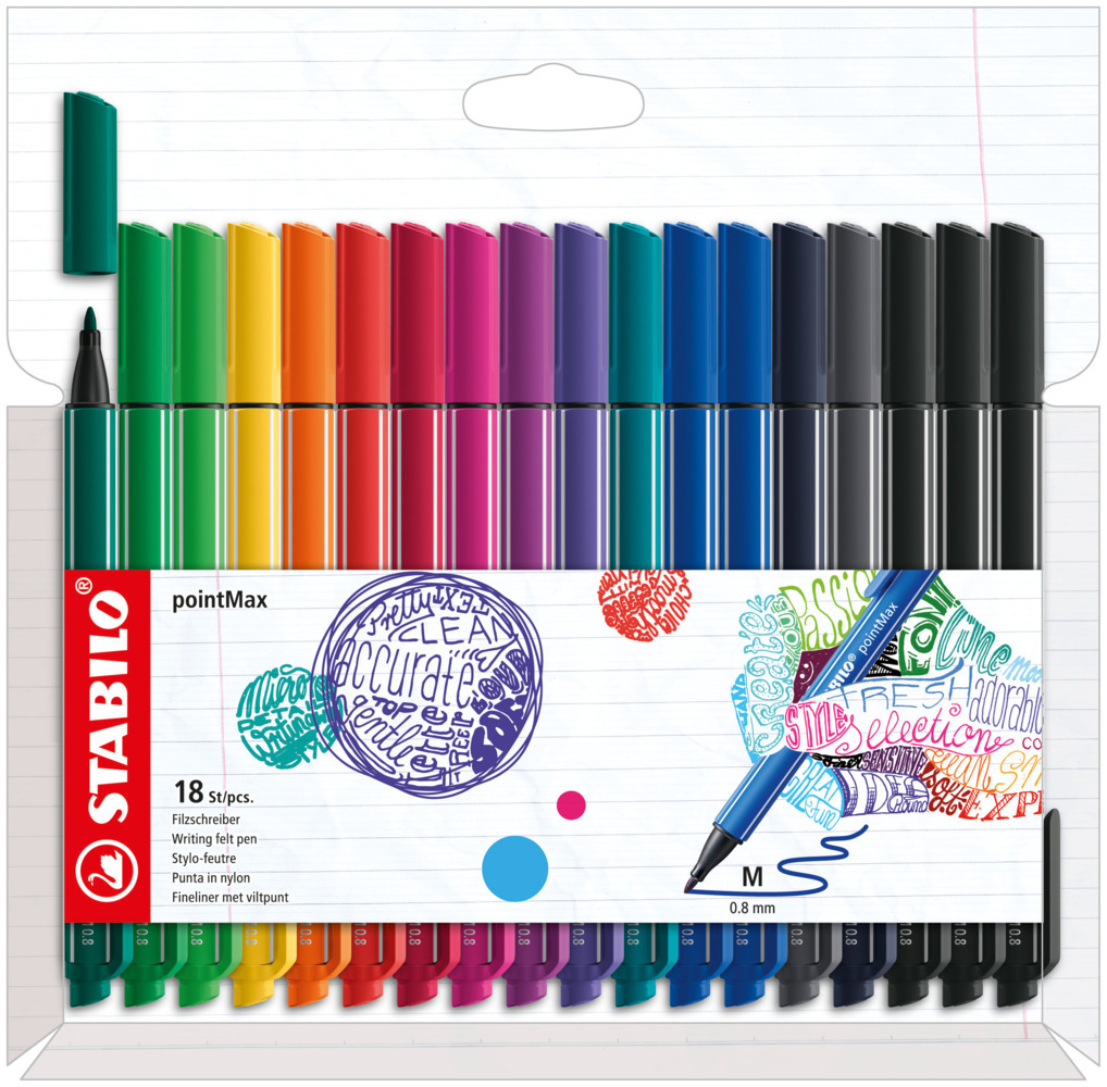 Etui 18 Feutres Stabilo PointMax