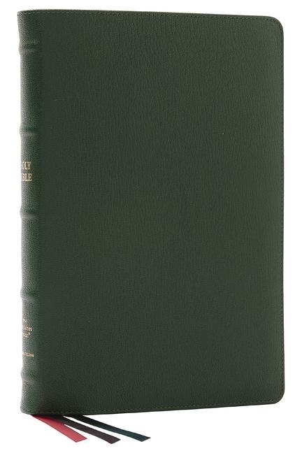Nkjv Thinline Reference Bible Large Print Premium Goatskin Leather Green Premier Collection Red Letter Comfort Print
