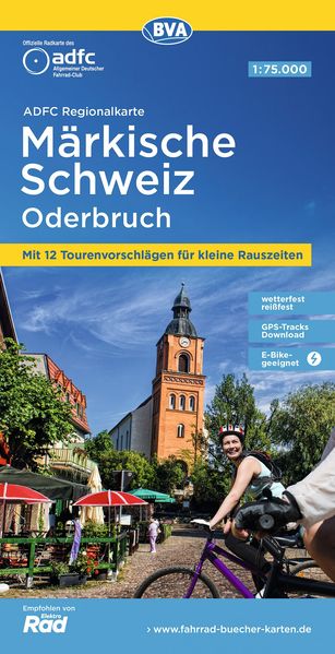 ADFC-Regionalkarte Märkische Schweiz Oderbruch 1:75.000 mit Tagestourenvorschlägen reiß- und wetterfest E-Bike-geeignet GPS-Tracks Download