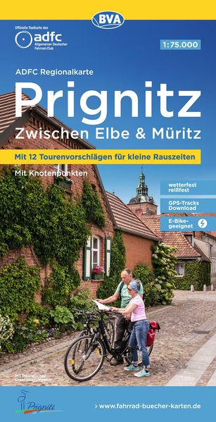 ADFC-Regionalkarte Prignitz 1:75.000 mit Tagestourenvorschlägen reiß- und wetterfest E-Bike-geeignet mit Knotenpunkten GPS-Tracks Download