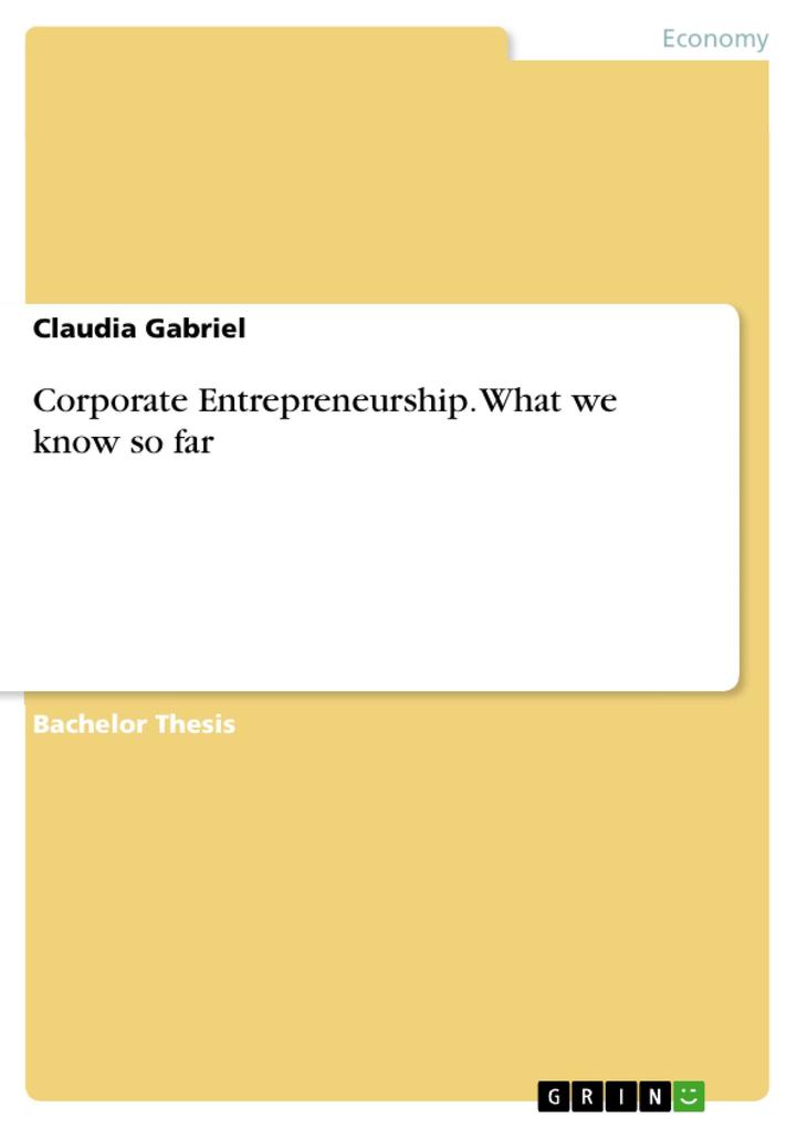 Corporate Entrepreneurship. What we know so far - Claudia Gabriel