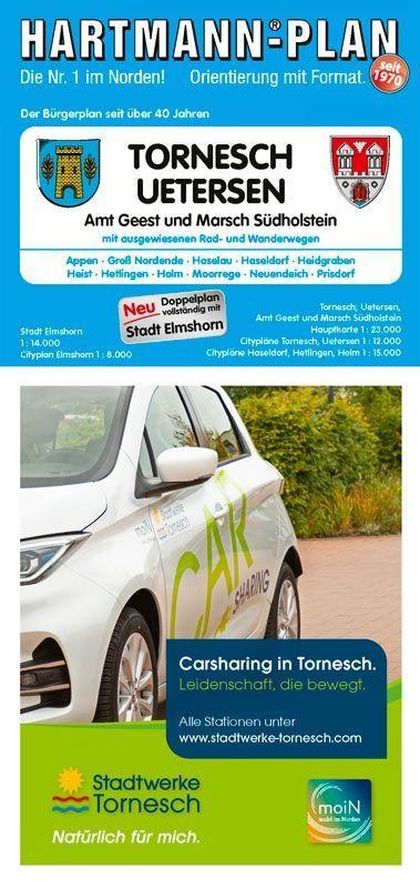 HARTMANN-PLAN Tornesch Uetersen und Amt Geest und Marsch Südholstein 1:23.000 Stadtplan und Amtsplan