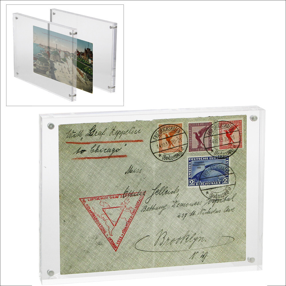 Foto- und Postkartenrahmen mit Magnetverschluß aus Acryl Format außen 175 x 13 x 2 cm