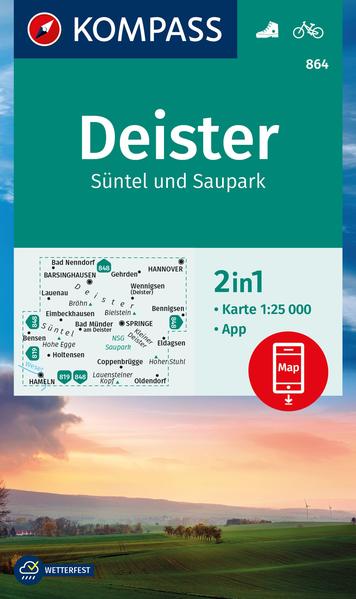 KOMPASS Wanderkarte 864 Deister Süntel und Saupark 1:25.000