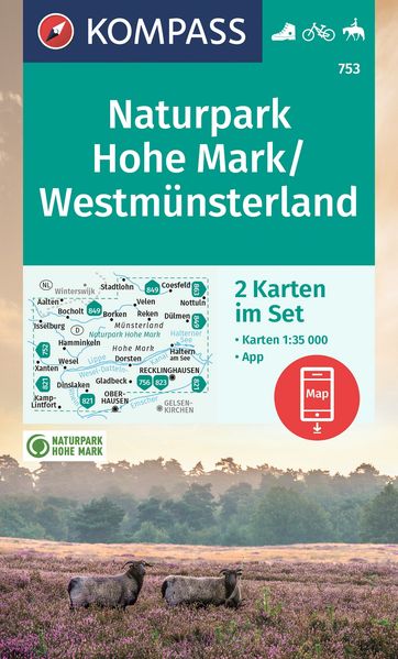 KOMPASS Wanderkarten-Set 753 Naturpark Hohe Mark / Westmünsterland (2 Karten) 1:35.000